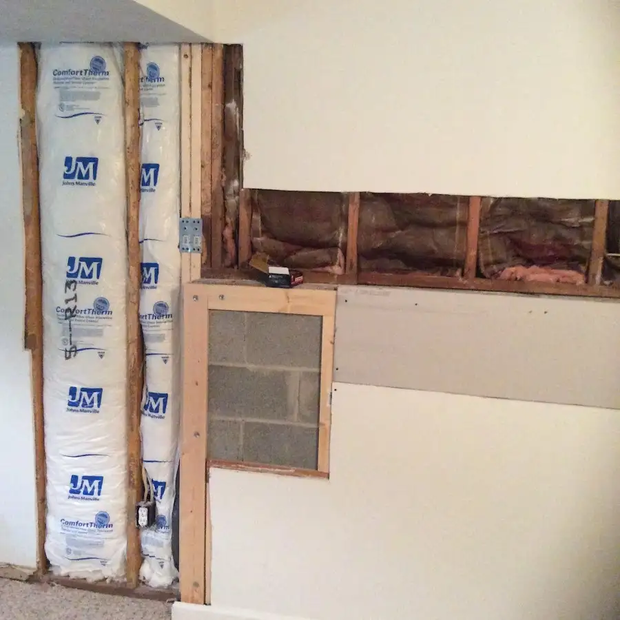 Wall insulation replacement during Contents Cleaning & Restoration in Glasgow Village